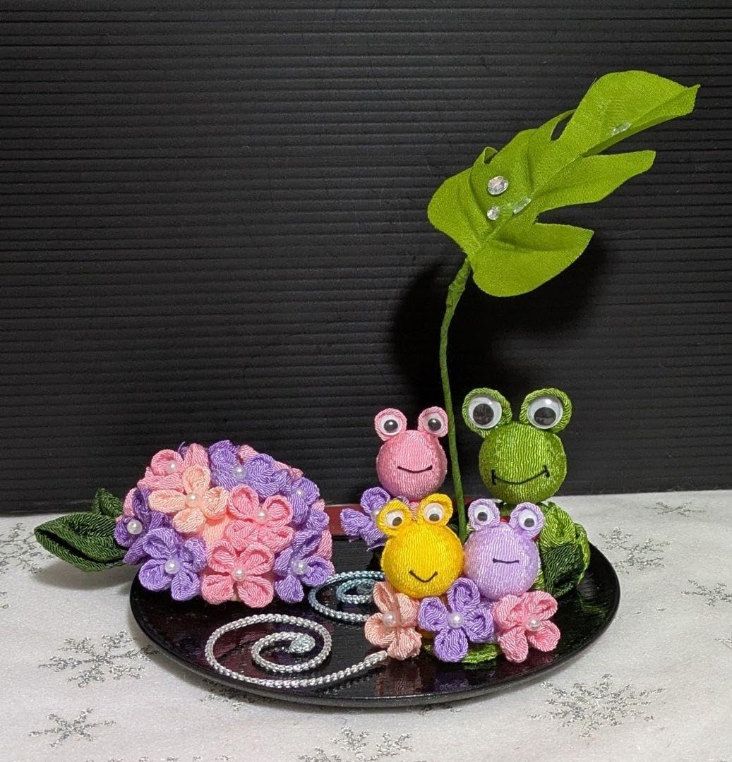 梅雨 カエル 紫陽花 ちりめん細工 梅雨) — ちりめん細工館 公式